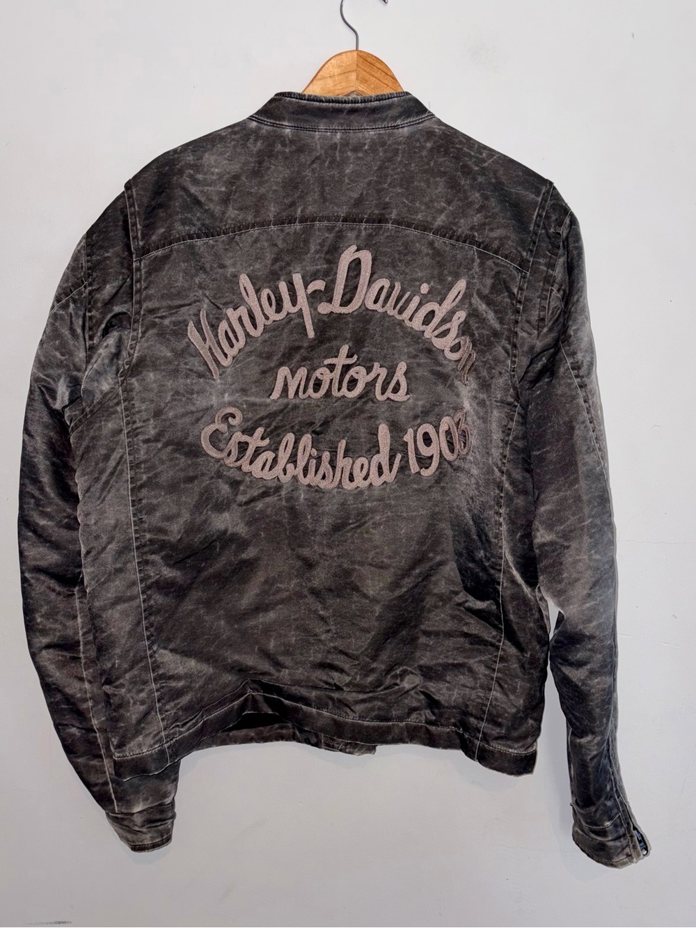 Harley-Davidson Charcoal grey Bomber Style Riding Jacket sz L - Picture 3 of 9